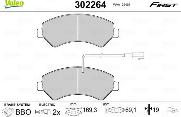 Valeo 302264 - Set placute frana,frana disc parts5.com