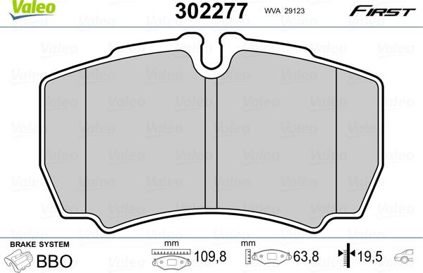 Valeo 302277 - Set placute frana,frana disc parts5.com