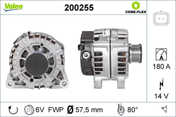 Valeo 200255 - Generator / Alternator parts5.com