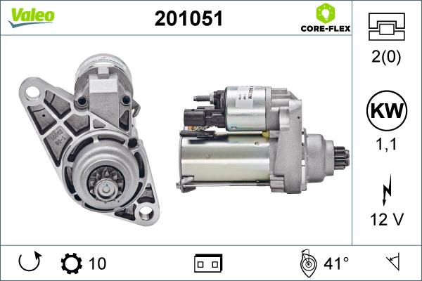 Valeo 201051 - Rozrusznik parts5.com