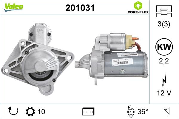 Valeo 201031 - Motor de arranque parts5.com