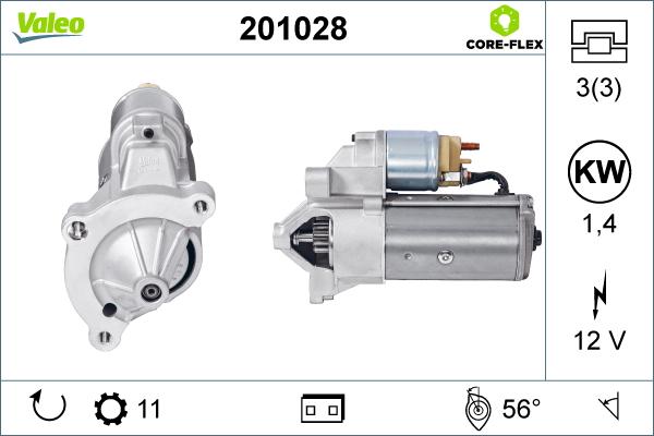 Valeo 201028 - Rozrusznik parts5.com