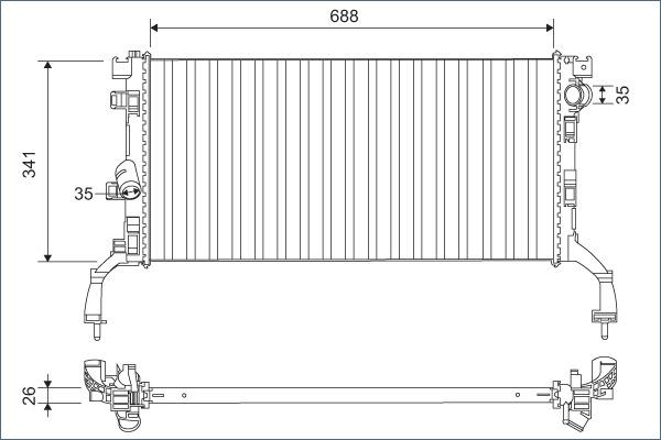 Valeo 701159 - Chladič, chlazení motoru parts5.com