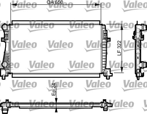 Valeo 735557 - Chłodnica, układ chłodzenia silnika parts5.com