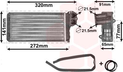 Van Wezel 40006199 - Heat Exchanger, interior heating parts5.com