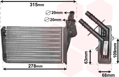 Van Wezel 43006228 - Izmjenjivač topline, grijanje unutrašnjosti parts5.com