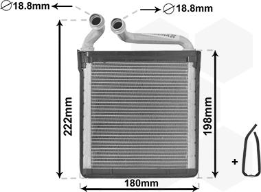 Van Wezel 58006256 - Wymiennik ciepła, ogrzewanie wnętrza parts5.com