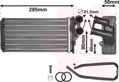 Van Wezel 09006239 - Wymiennik ciepła, ogrzewanie wnętrza parts5.com