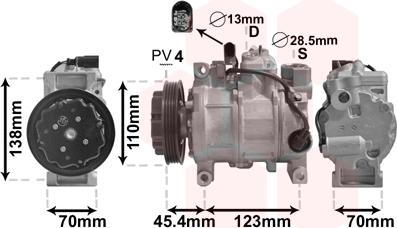 Van Wezel 0300K279 - Kompressori, ilmastointilaite parts5.com