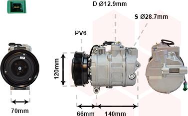 Van Wezel 0300K150 - Συμπιεστής, συστ. κλιματισμού parts5.com