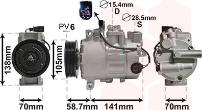 Van Wezel 0300K279 - Compressor, air conditioning parts5.com