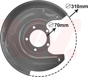 Van Wezel 0315374 - Έλασμα πιτσιλίσματος, δισκόπλακα parts5.com