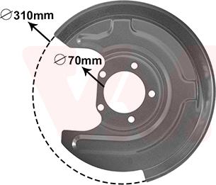 Van Wezel 0315373 - Έλασμα πιτσιλίσματος, δισκόπλακα parts5.com