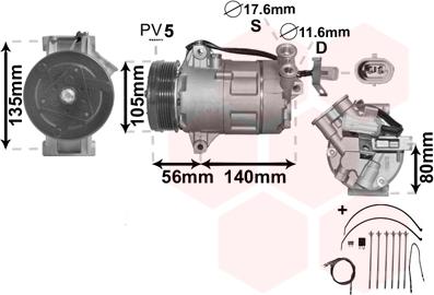 Van Wezel 3700K428 - Kompresor, klima-uređaj parts5.com