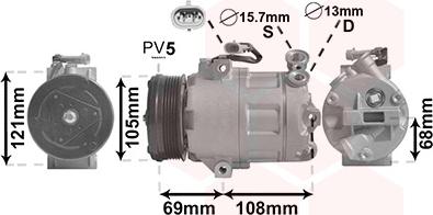 Van Wezel 3700K138 - Kompresszor, klíma parts5.com