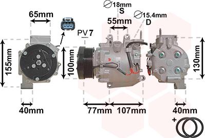 Van Wezel 2500K232 - Kompresor, klima-uređaj parts5.com