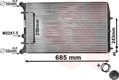 Van Wezel 76002010 - Radiator, engine cooling parts5.com