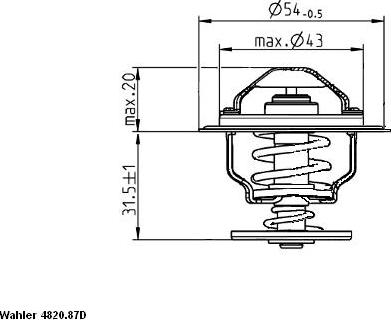 WAHLER 4820.87D - Thermostat, coolant parts5.com