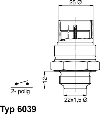 WAHLER 6039.95D - Comutator temperatura, ventilator radiator parts5.com