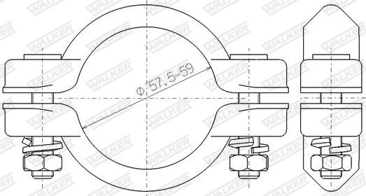 Walker 86019 - Cijevna spojnica, ispušni sustav parts5.com