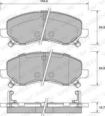 QUARO QP1437 - Fékbetétkészlet, tárcsafék parts5.com