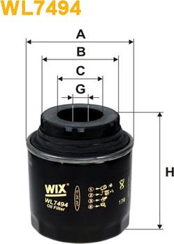 WIX Filters WL7494 - Filtro de aceite parts5.com