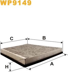 WIX Filters WP9149 - Filtr, wentylacja przestrzeni pasażerskiej parts5.com