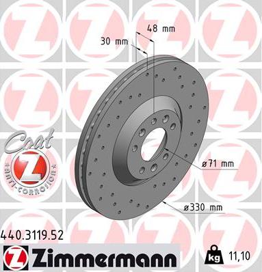 Zimmermann 440.3119.52 - Disc frana parts5.com