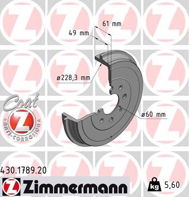 Zimmermann 430.1789.20 - Tambur frana parts5.com