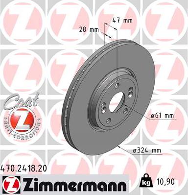 Zimmermann 470.2418.20 - Féktárcsa parts5.com