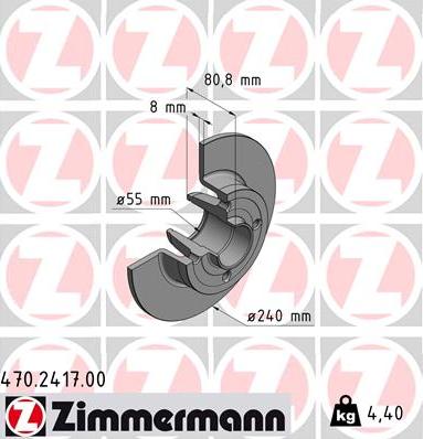 Zimmermann 470.2417.00 - Bremsscheibe parts5.com