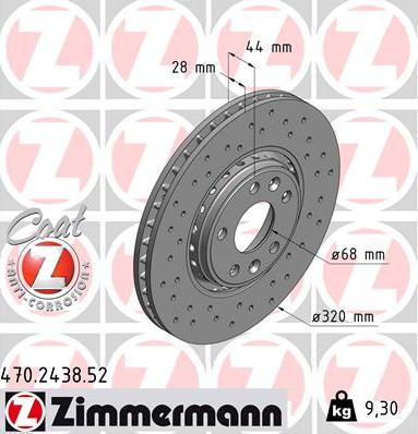 Zimmermann 470.2438.52 - Kočni disk parts5.com