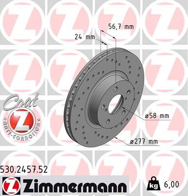 Zimmermann 530.2457.52 - Δισκόπλακα parts5.com