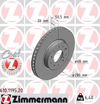 Zimmermann 610.1195.20 - Disc frana parts5.com