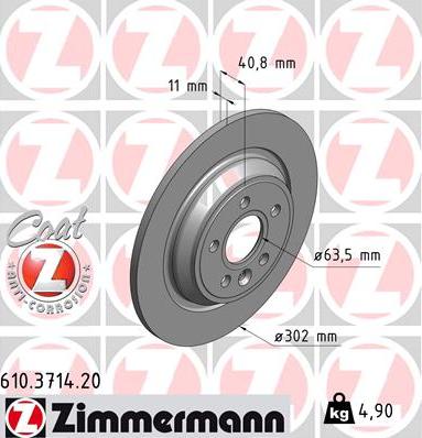 Zimmermann 610.3714.20 - Brzdový kotúč parts5.com