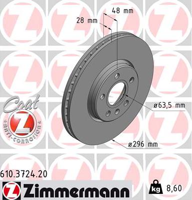 Zimmermann 610.3724.20 - Disc frana parts5.com