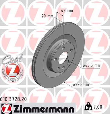 Zimmermann 610.3728.20 - Disc frana parts5.com