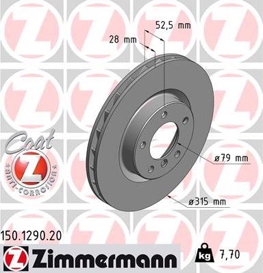 Zimmermann 150.1290.20 - Disc frana parts5.com