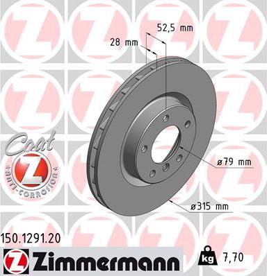 Zimmermann 150.1291.20 - Disc frana parts5.com