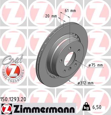 Zimmermann 150.1293.20 - Disc frana parts5.com