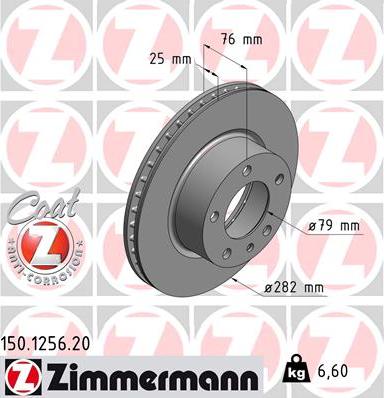 Zimmermann 150.1256.20 - Brake Disc parts5.com