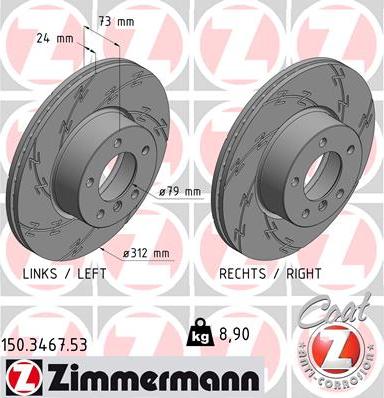 Zimmermann 150.3467.53 - Disco de freno parts5.com