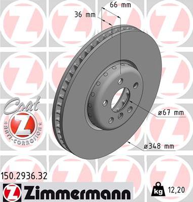 Zimmermann 150.2936.32 - Disco de freno parts5.com