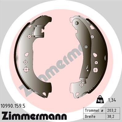 Zimmermann 10990.159.5 - Brake Shoe Set parts5.com