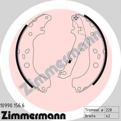 Zimmermann 10990.156.6 - Комплект тормозных колодок, барабанные parts5.com