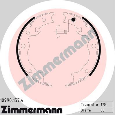 Zimmermann 10990.157.4 - Juego de zapatas de frenos, freno de estacionamiento parts5.com