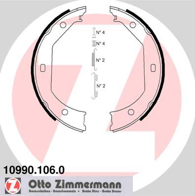 Zimmermann 10990.106.0 - Jeu de mâchoires de frein, frein de stationnement parts5.com