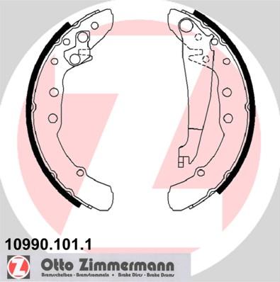 Zimmermann 10990.101.1 - Garnitura zavorne celjusti parts5.com