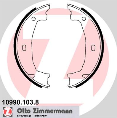 Zimmermann 10990.103.8 - Sada brzdových čelistí, parkovací brzda parts5.com