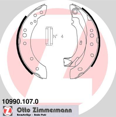 Zimmermann 10990.107.0 - Sada brzdových čeľustí parts5.com